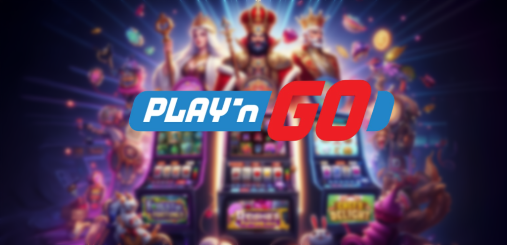 Play'n GO logo on the background of slot machines